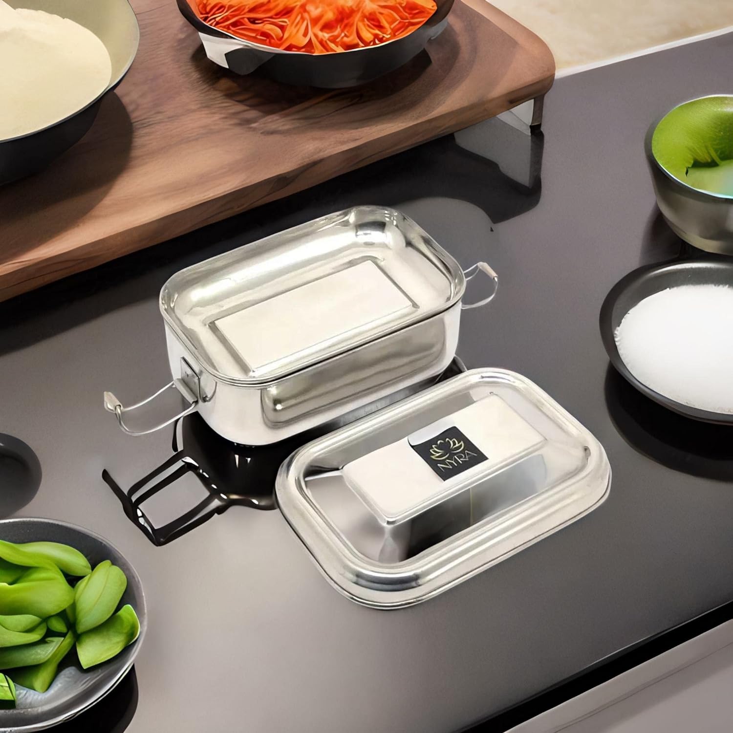 Stainless Steel Lunch Box with Locking Clip