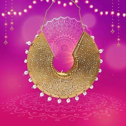 Chand Bali Candle Holder – 8×8x10 inches (Pearl Beaded)