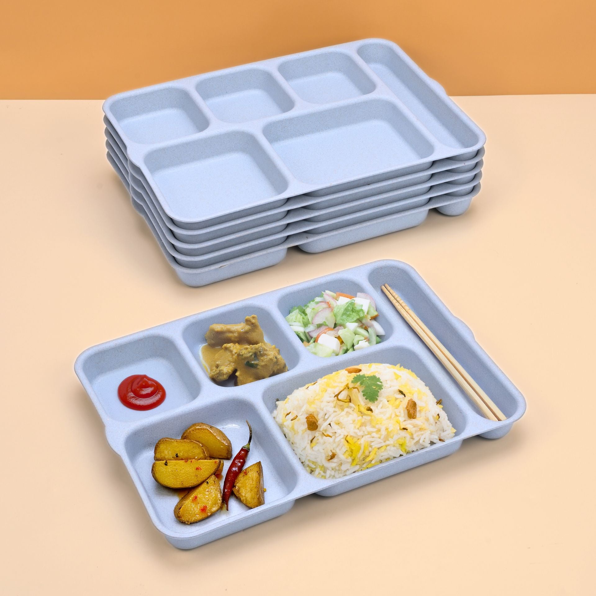 Eha Earth Friendly 6 Partition Plates | Plate Set of 6