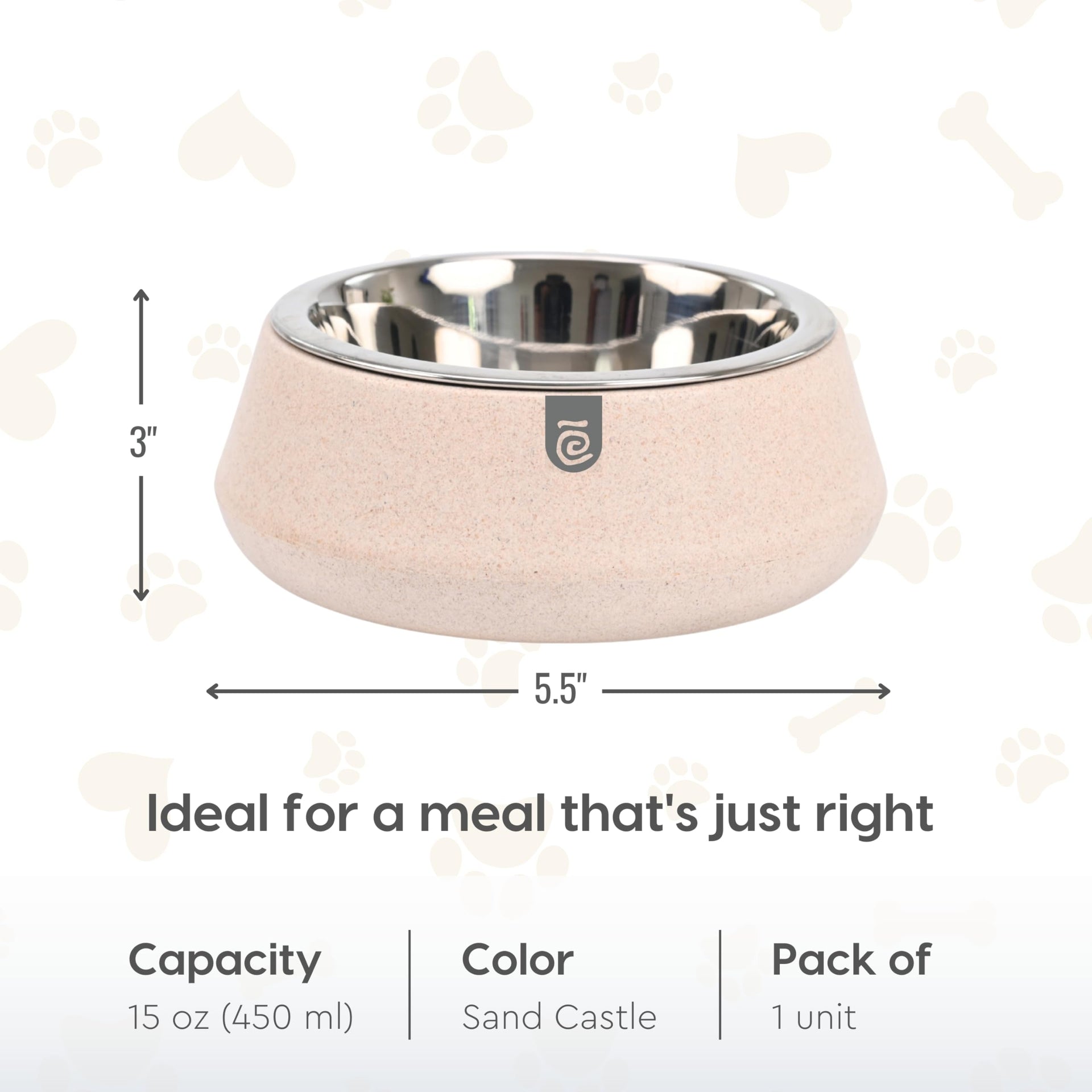 EcoSteel 2-in-1 Feeding Pet Bowl | 450 ml