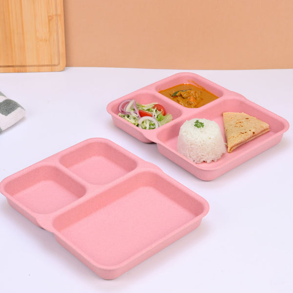 Eha Earth Friendly 3 Partition Plates for Kids | Plate Set of 2