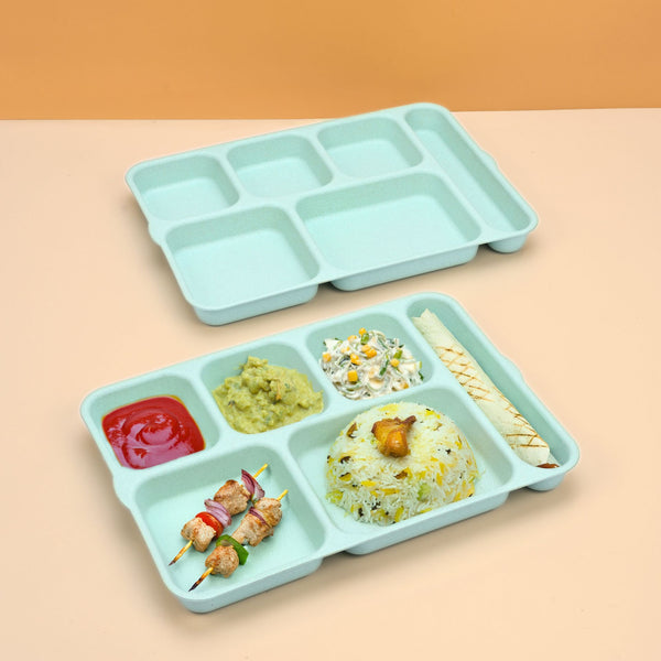 Eha Earth Friendly 6 Partition Plates | Plate Set of 2