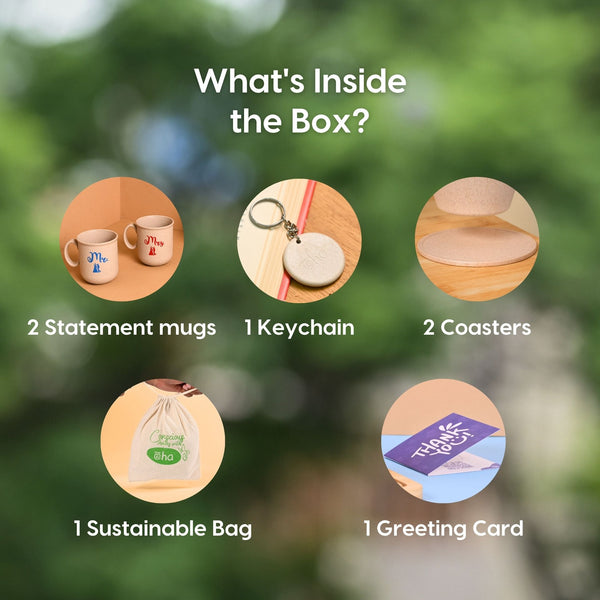 Earth Friendly Mr & Mrs Statement Coffee Mugs | Set of 2