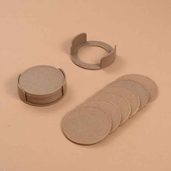 Earth Friendly Two Dockie Stand & Coasters Set of 12 | Coasters for Dining Table for Hot Pots