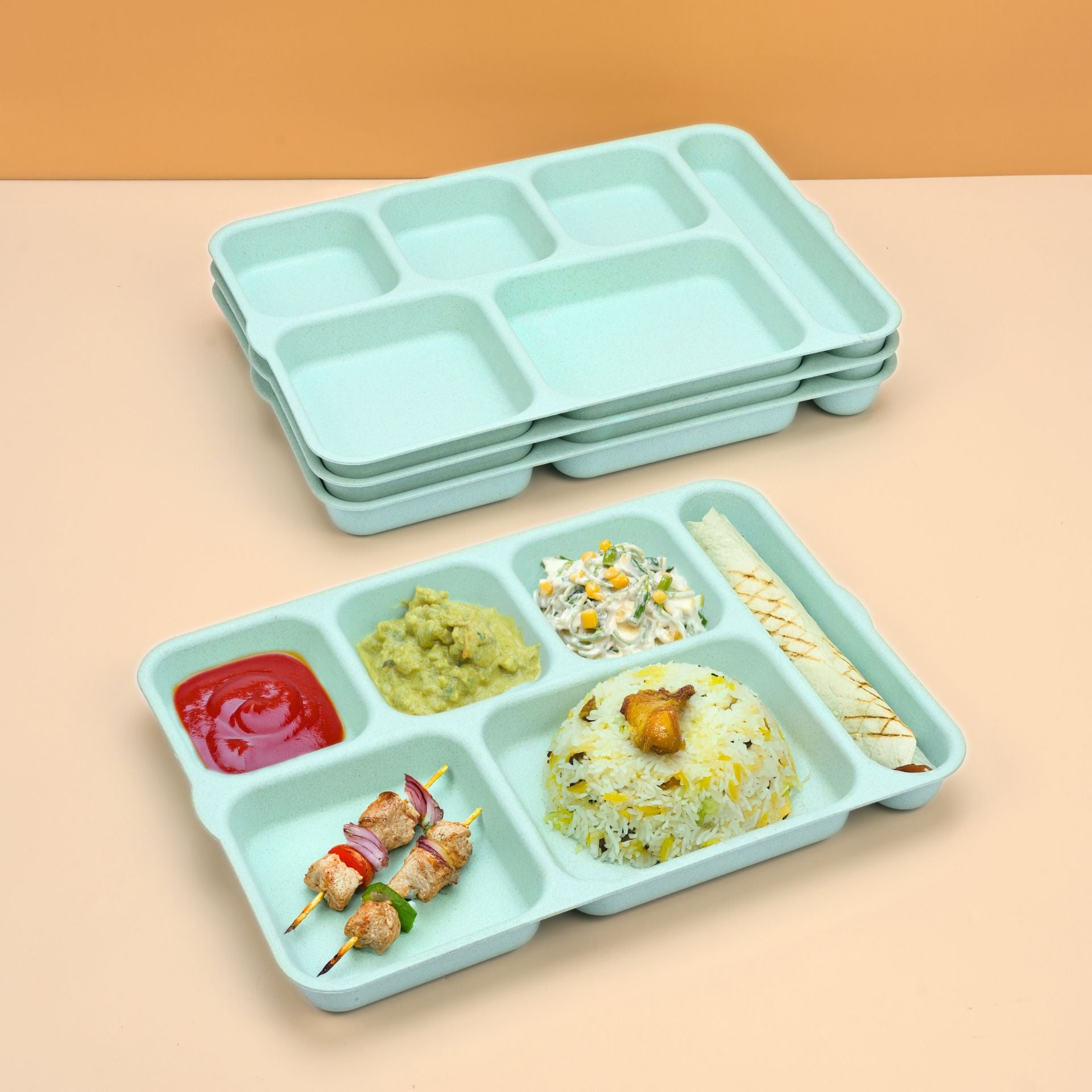Eha Earth Friendly 6 Partition Plates | Plate Set of 4