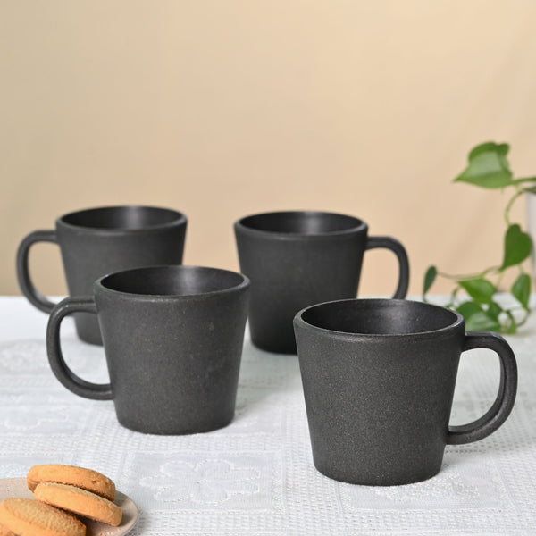Earth friendly Majestic Mug 375 ml set of 4 | Eha Unbreakable mugs Made with Rice Husk & Bamboo Fibers