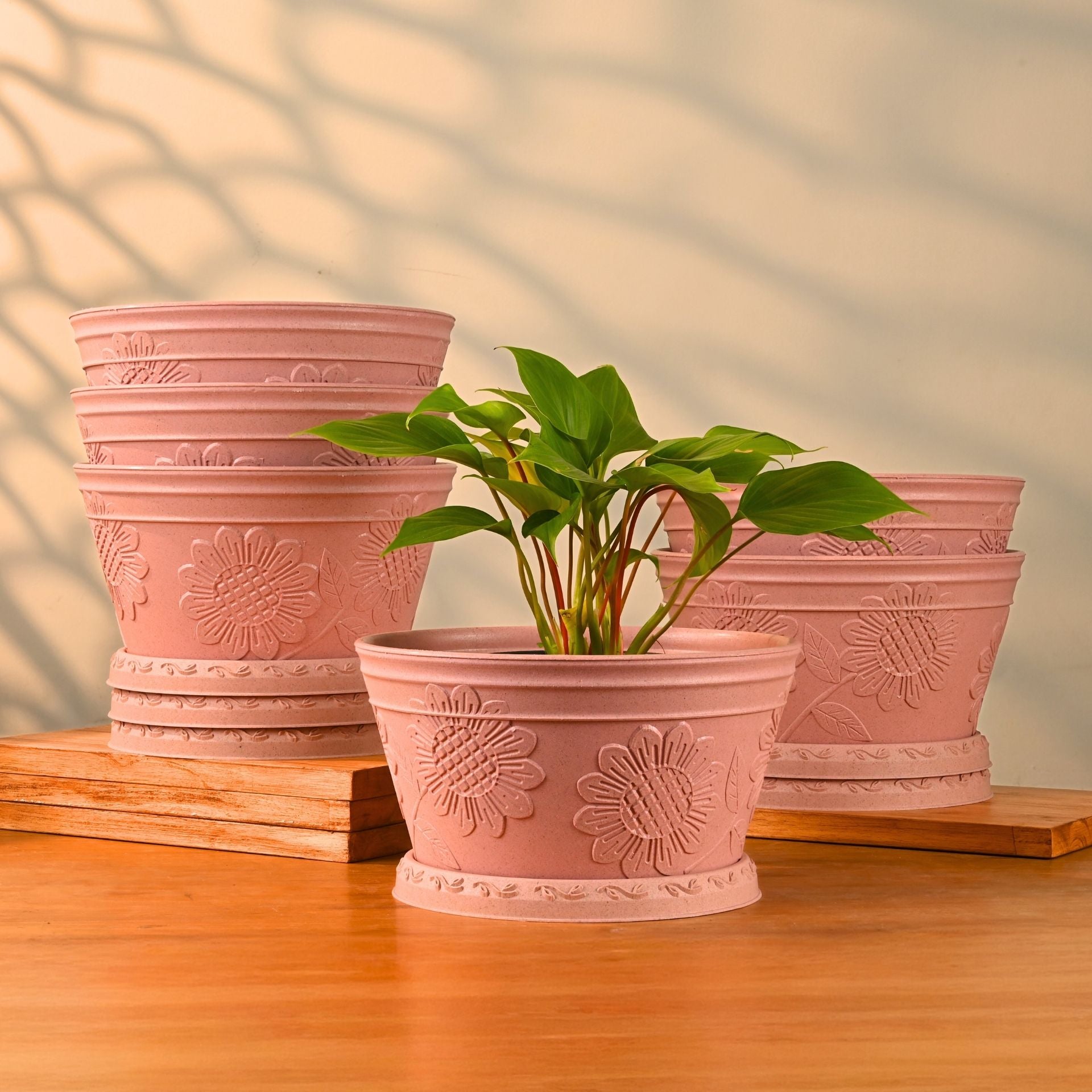 Earth Friendly Nile Planter 9.5 inch Pots for Plants | Bamboo Based Plant Pots