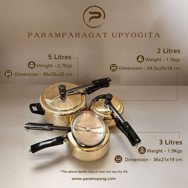 Paramparagat Upyogita Chaitanya Anant Brass Pressure Cooker 5 Liters