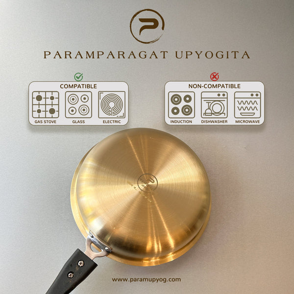 Paramparagat Upyogita Chaitanya Brass Frying Pan 1.5 Liters