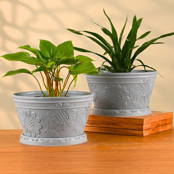 Earth Friendly Nile Planter 9.5 inch Pots for Plants | Bamboo Based Plant Pots