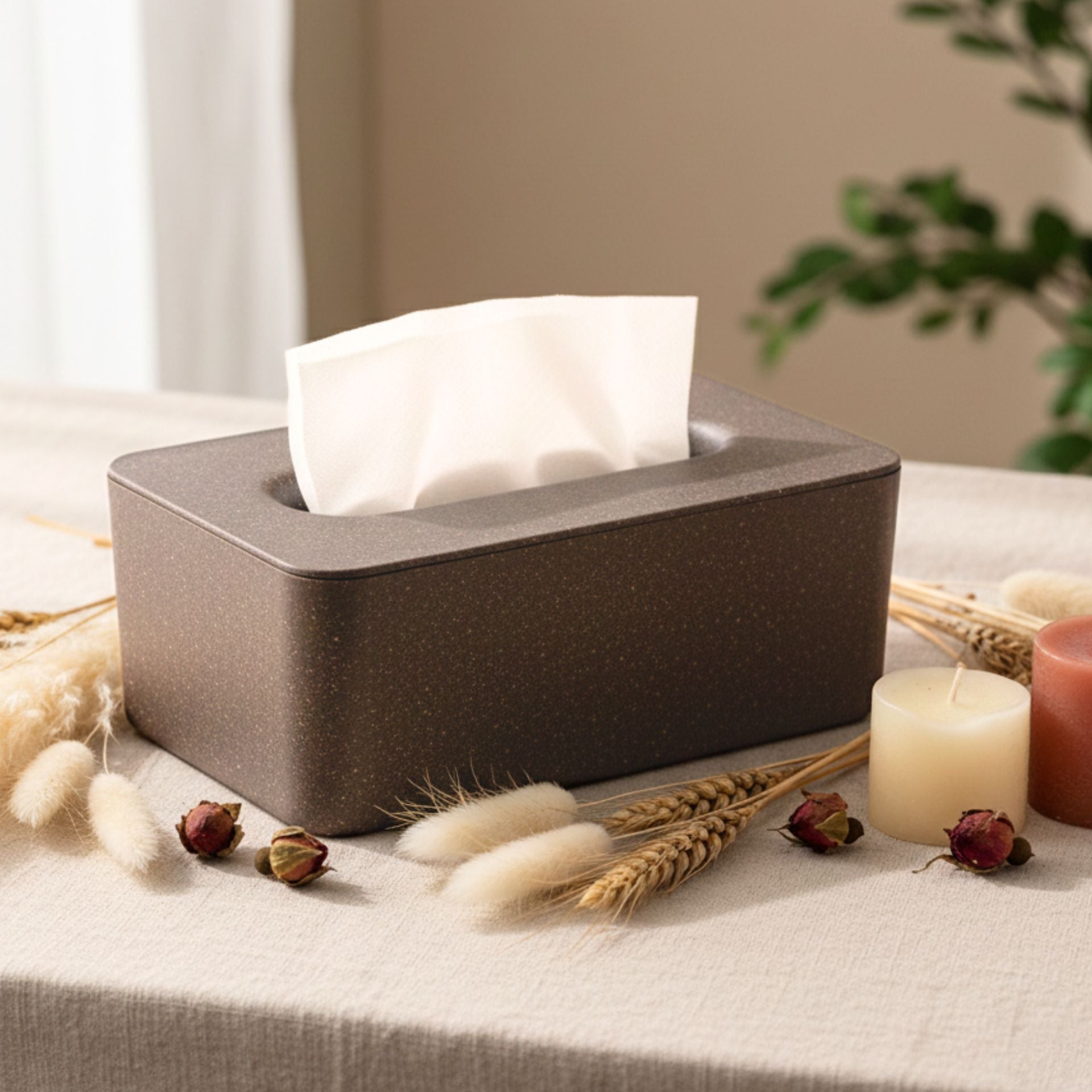 Earth Friendly Velveta Tissue Box holder ( with Tissue ) | Set of 1