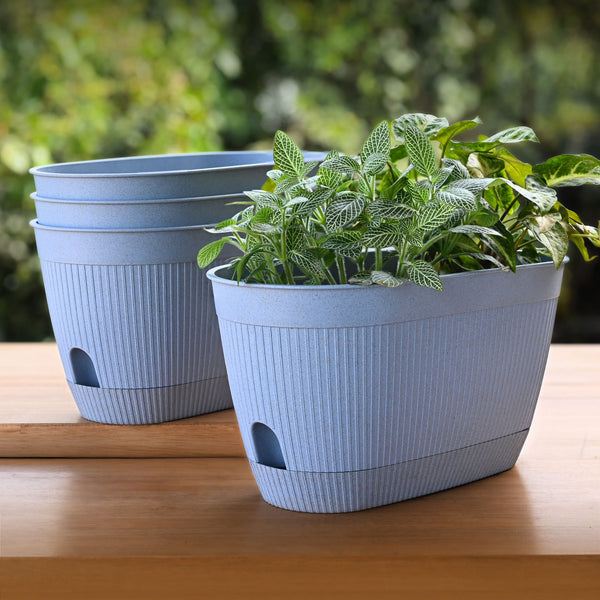 Eha Earth Friendly Eva 11.5 inch Pack of 4 | Self Watering Pots for Plants