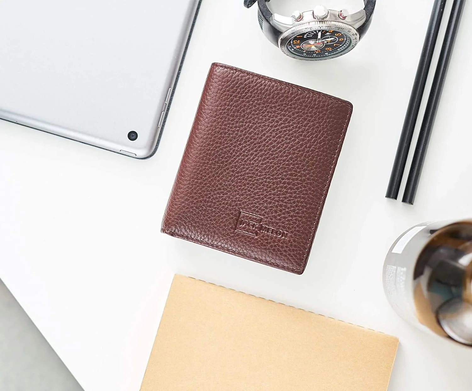 Portofel subtire pentru barbati din piele fara compartiment de monede