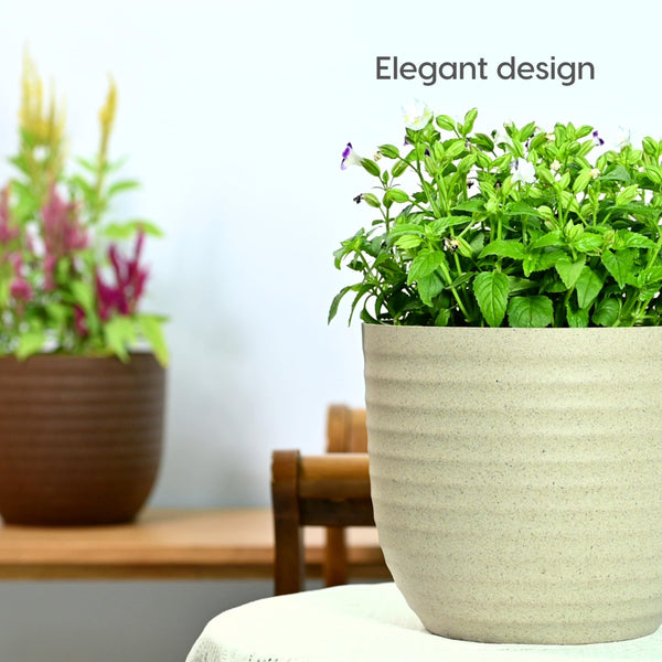 Earth-Friendly Planters Verona 13 Inch set of 2 | Wheeled Planters