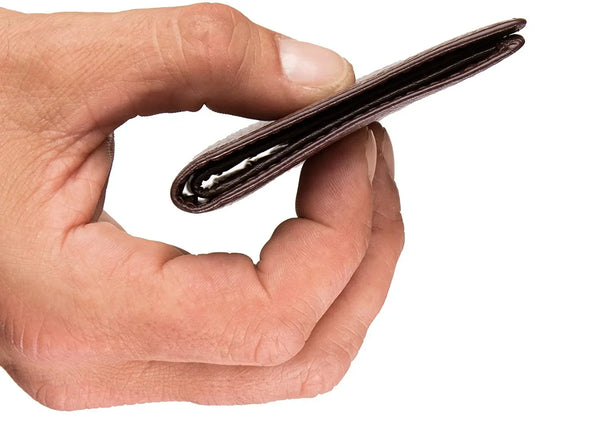 Portofel subtire pentru barbati din piele fara compartiment de monede