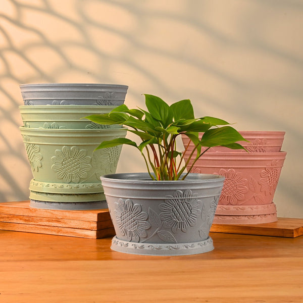 Earth Friendly Nile Planter 9.5 inch Pots for Plants | Bamboo Based Plant Pots