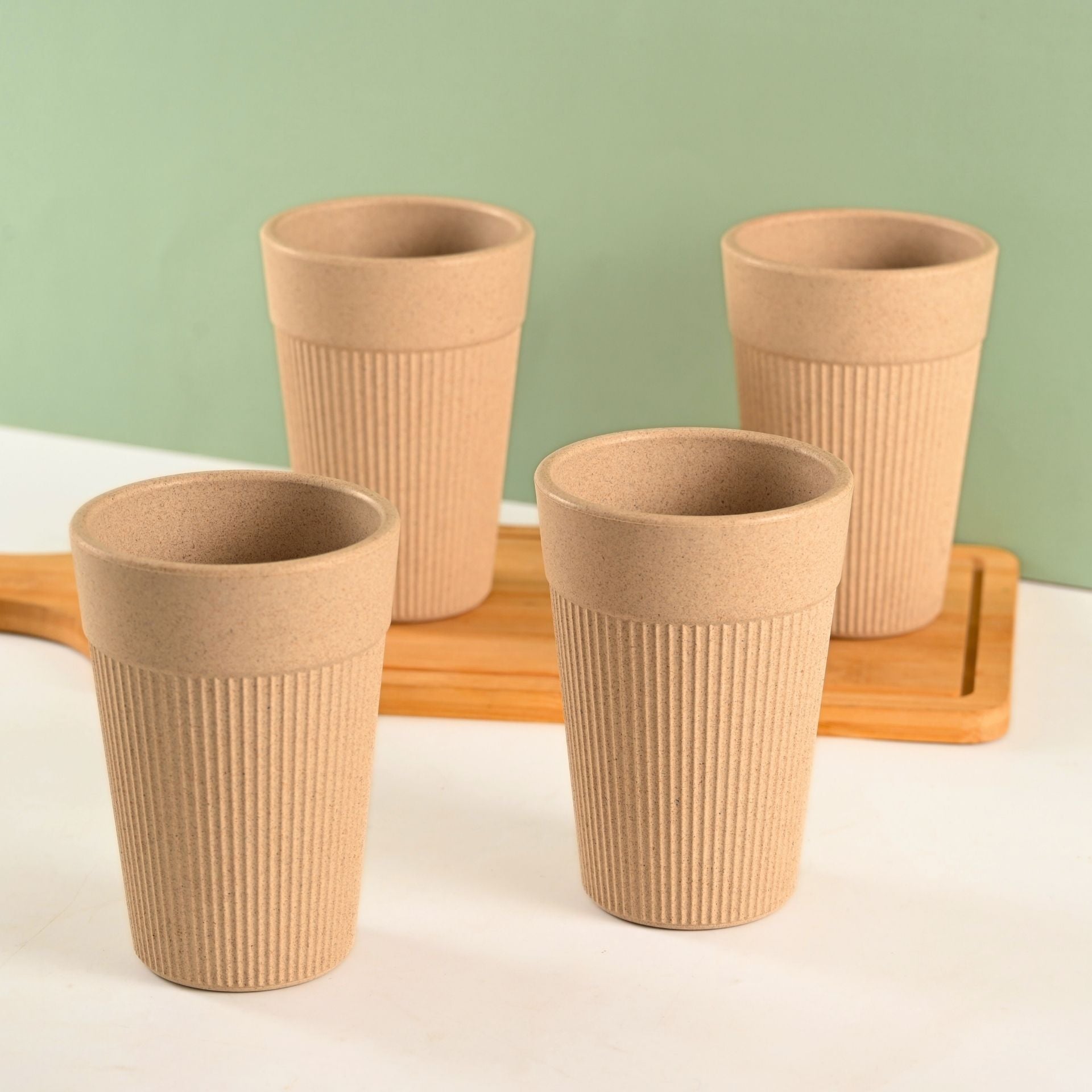 Earth Friendly Unbreakable Lassi Tumbler Drinking Glass Set of 4 | 350 ml