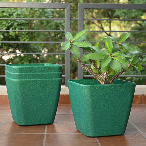 Earth-Friendly Daisy Self Watering Planters 14 Inch set of 4 | Wheeled Planter