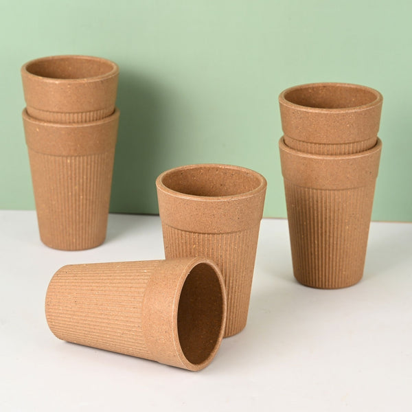 Earth Friendly Unbreakable Lassi Tumbler Drinking Glass Set of 6 | 350 ml