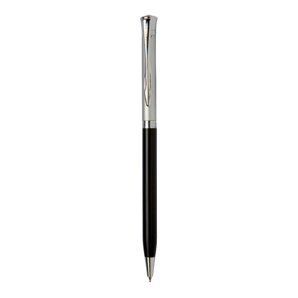 Dance Chrome Ball Pen | Black & Silver | Elegant Wave Clip