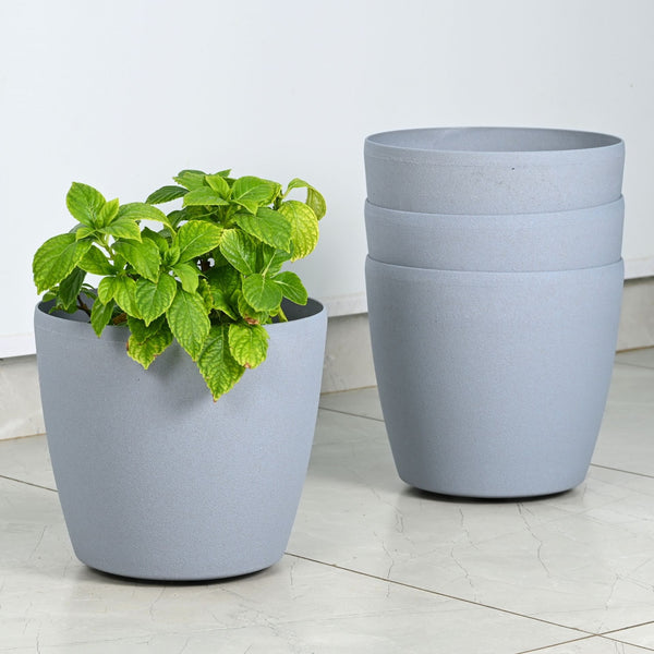 Earth-Friendly Deco Wheeled Planters 12 Inch set of 4 | Self Watering