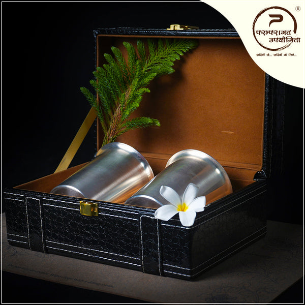 Paramparagat Upyogita Rajsi Twin Glass Set