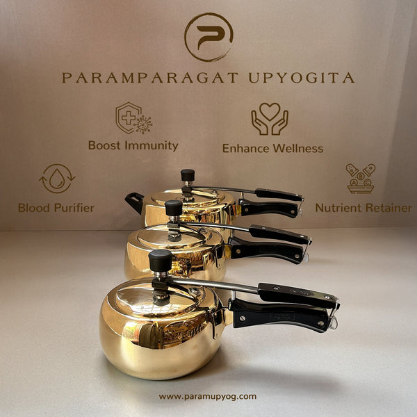 Paramparagat Upyogita Chaitanya Anant Brass Pressure Cooker 5 Liters