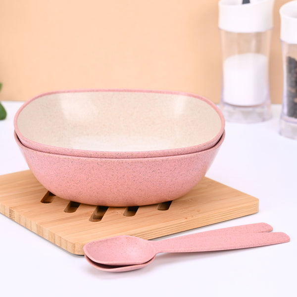 Pasta Bowl 750 ml set of 2 | Earth friendly Unbreakable bowls with Spoon