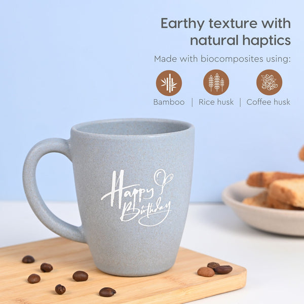 Earth Friendly Happy Birthday Printed Mug | Set of 1