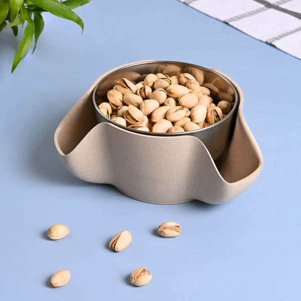 Earth Friendly Double Dish Pistachio Serving Bowls | Set of 1