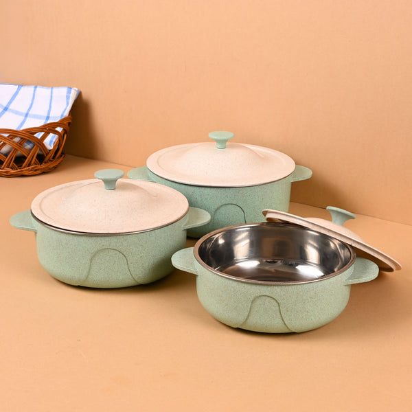 Earth Friendly Curve Serving Bowls with Lid | Set of 3