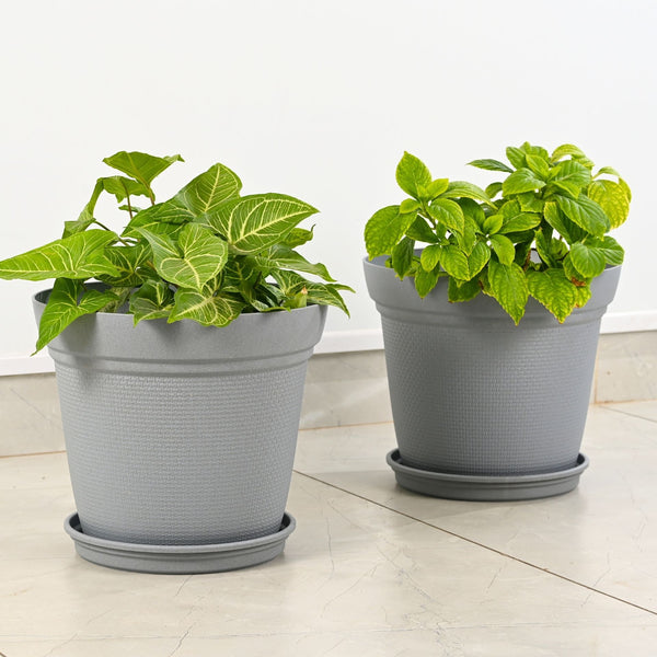 Earth-Friendly Planters Aura 12 Inch set of 2 | Bamboo Based Pots and Planters