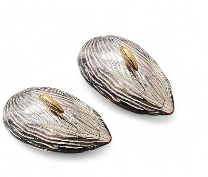 Set of 2 Handcrafted Almond Aluminum Dry Fruit Boxes
