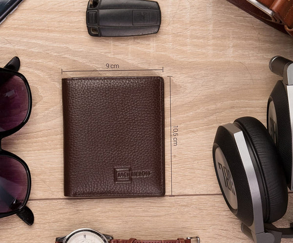 Portofel subtire pentru barbati din piele fara compartiment de monede