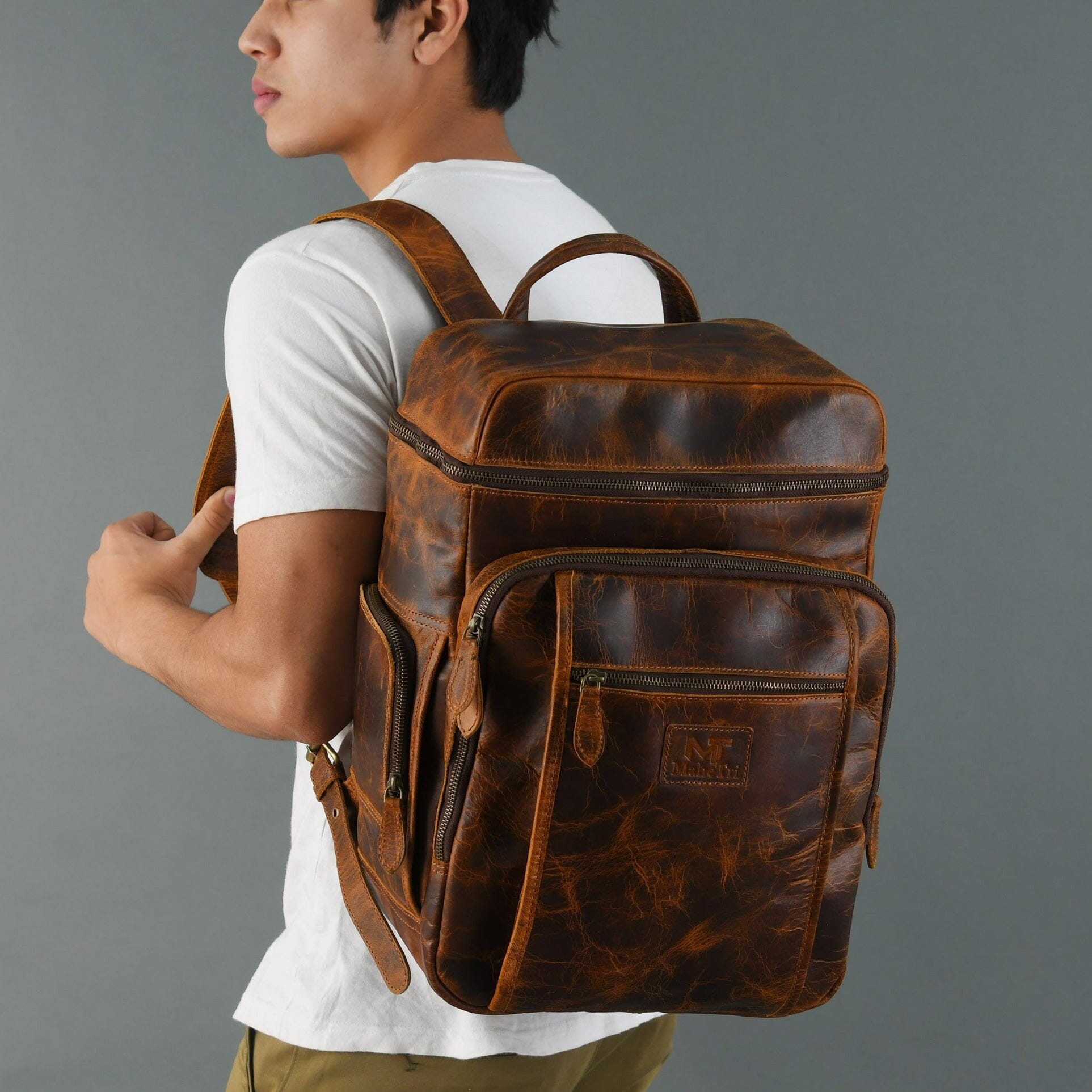 Leather Travel Backpack
