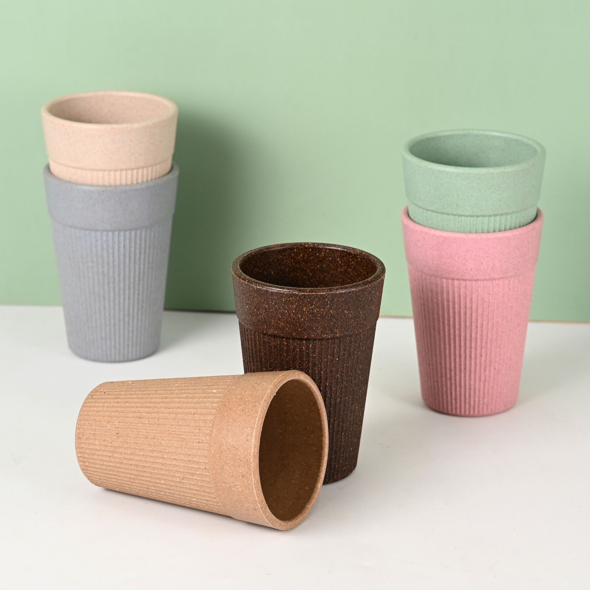 Earth Friendly Unbreakable Lassi Tumbler Drinking Glass Set of 6 | 350 ml