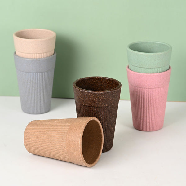 Earth Friendly Unbreakable Lassi Tumbler Drinking Glass Set of 6 | 350 ml