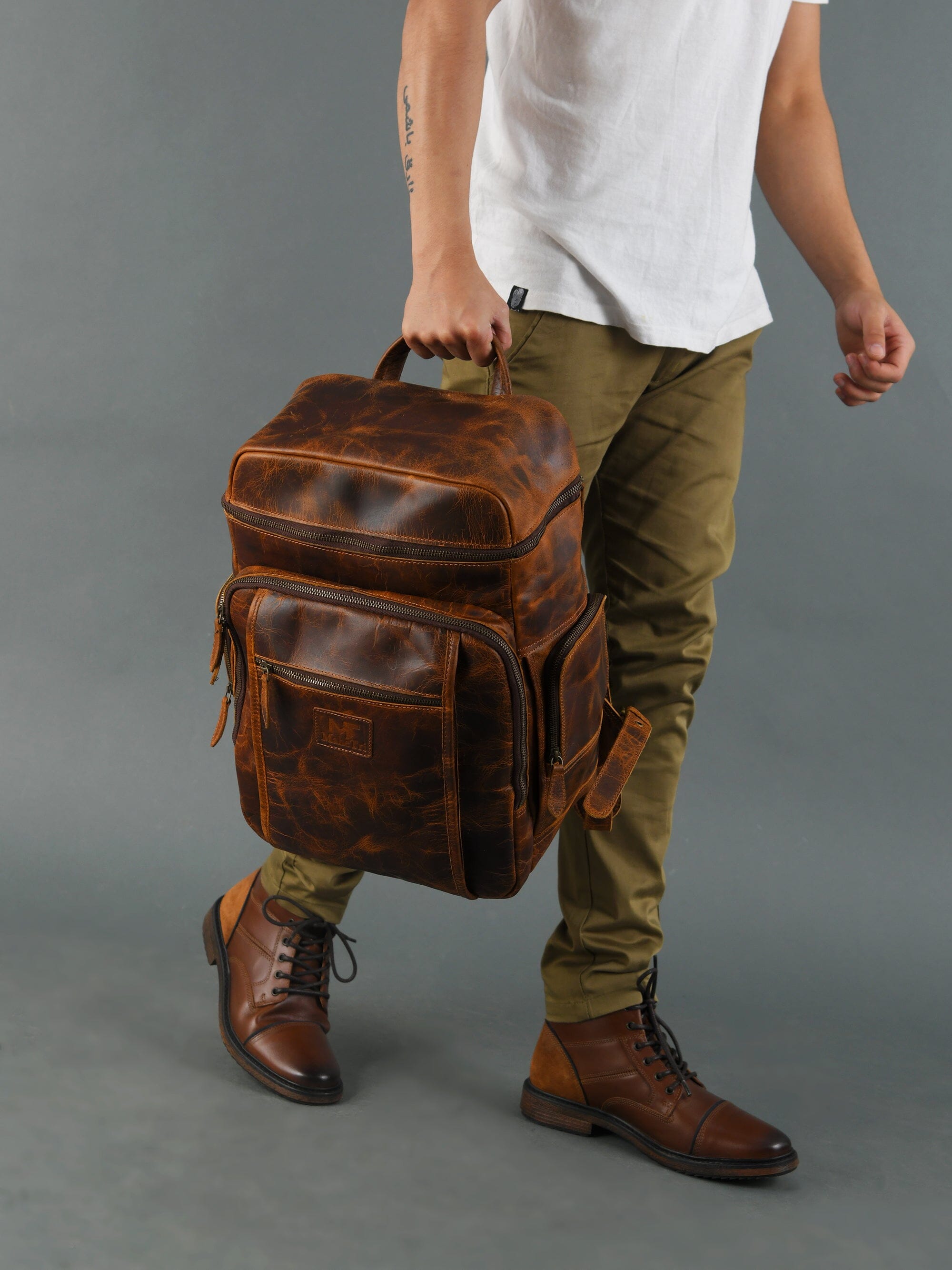 Leather Travel Backpack