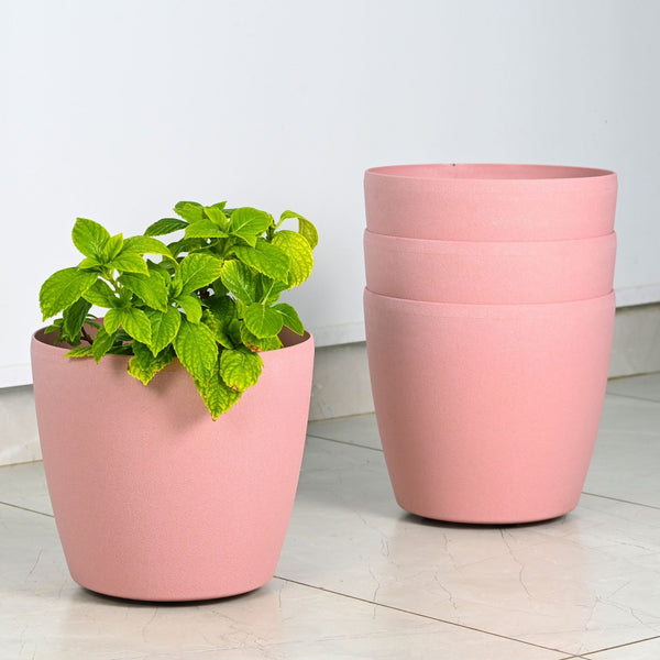 Earth-Friendly Deco Wheeled Planters 12 Inch set of 4 | Self Watering