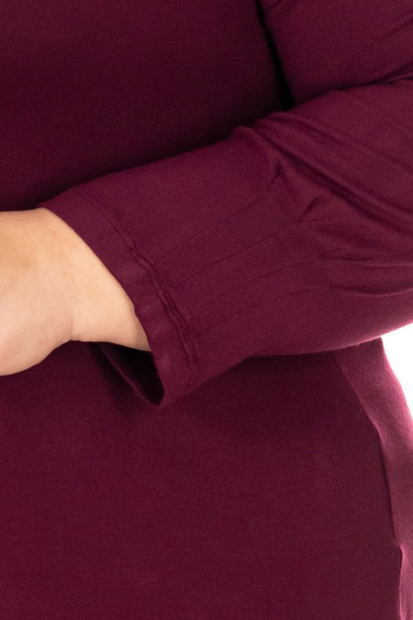 Bluza grena cu broderie Marime L-XL