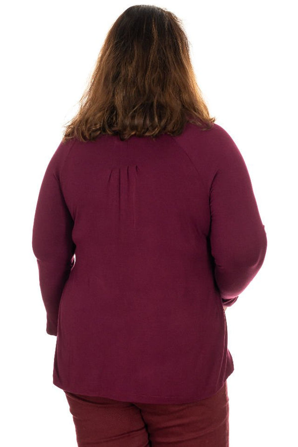 Bluza grena cu broderie Marime L-XL