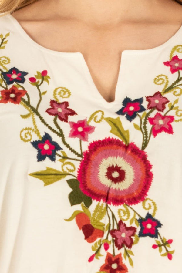 Bluză florala cu elastic pe sold Mărime M-L