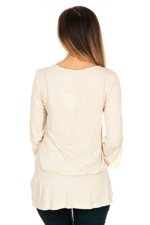 Bluză florala cu elastic pe sold Mărime M-L