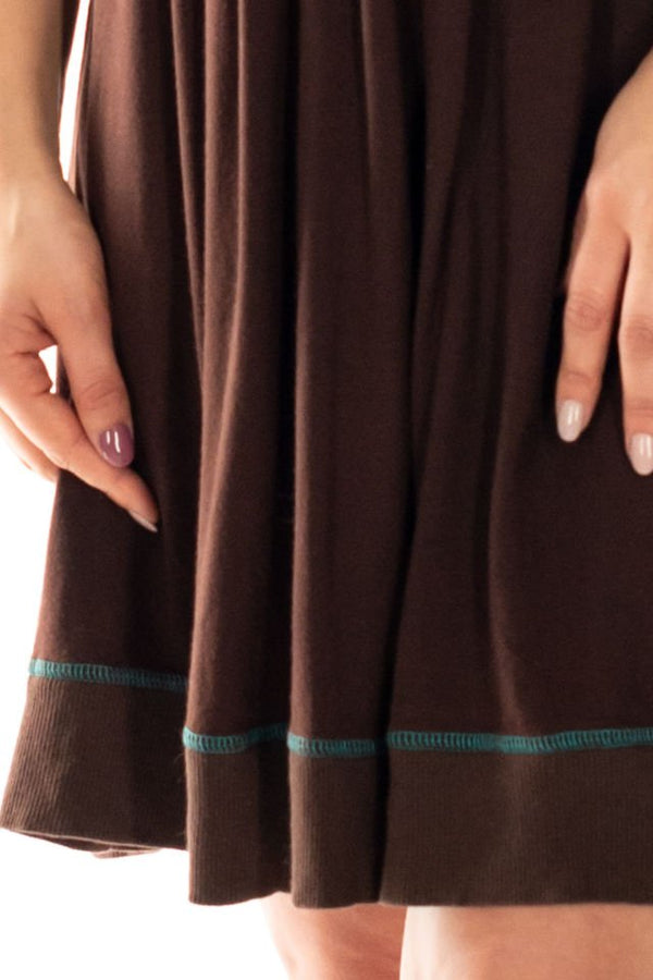 Rochie maro cu broderie florala Mărime S-M