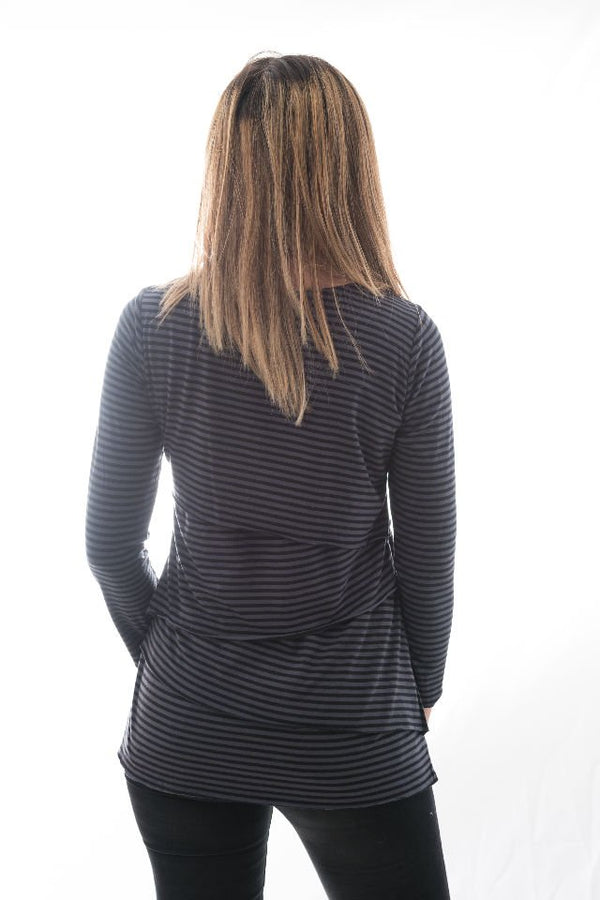 Bluză Gri Cu Dungi Mărime S