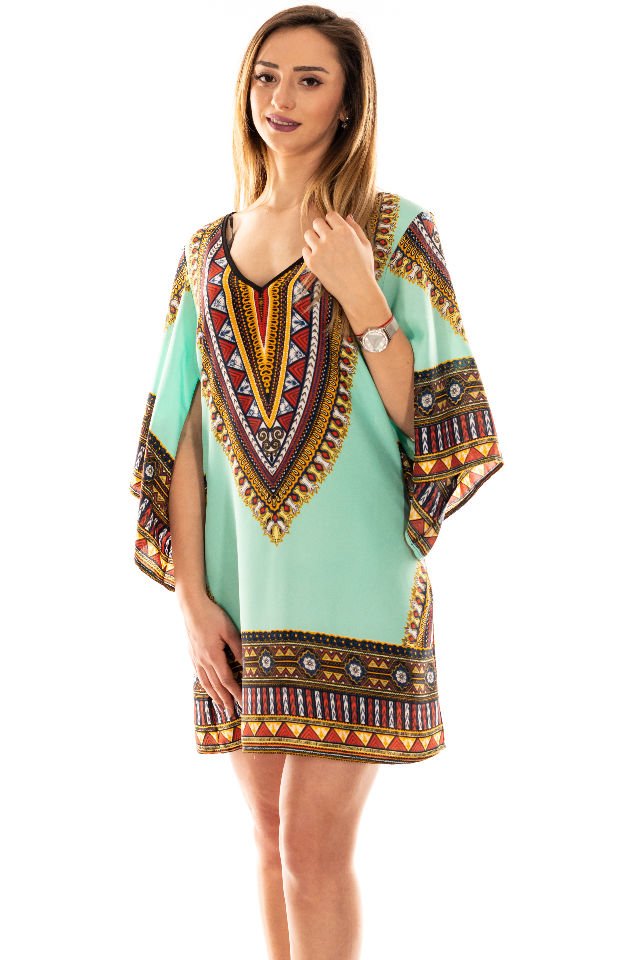 Rochie De Vara Turcoaz Marime M-L