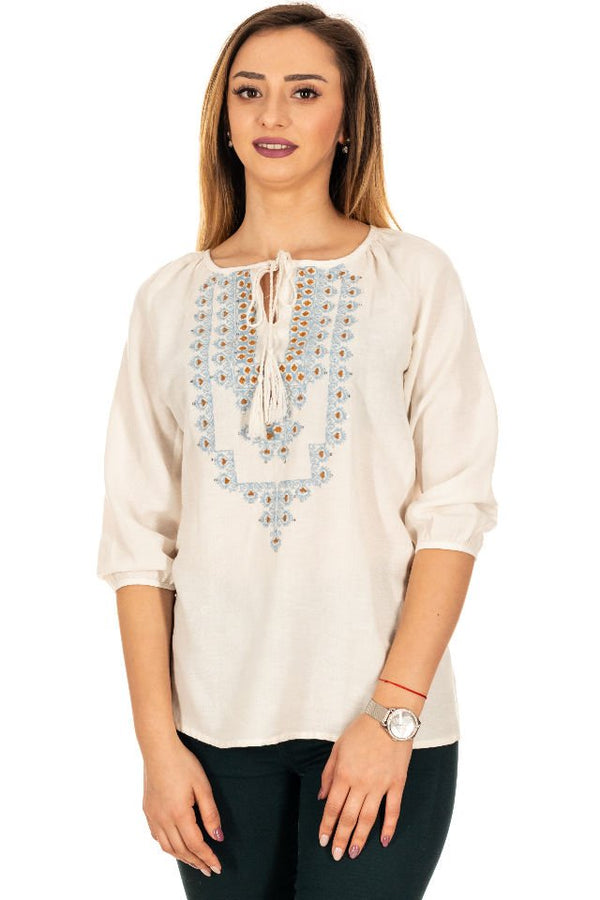 Bluza tip ie cu broderie bleo