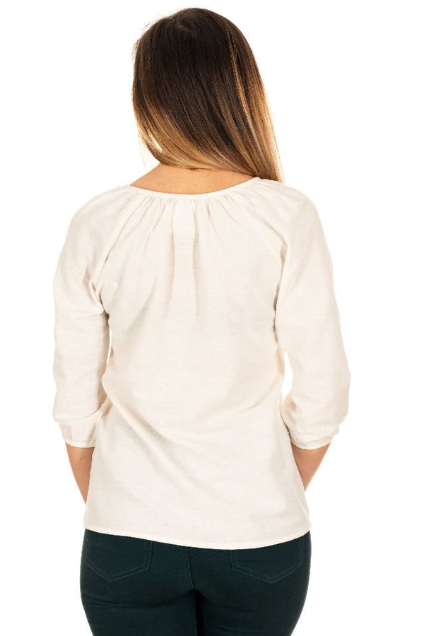 Bluza tip ie cu broderie verde