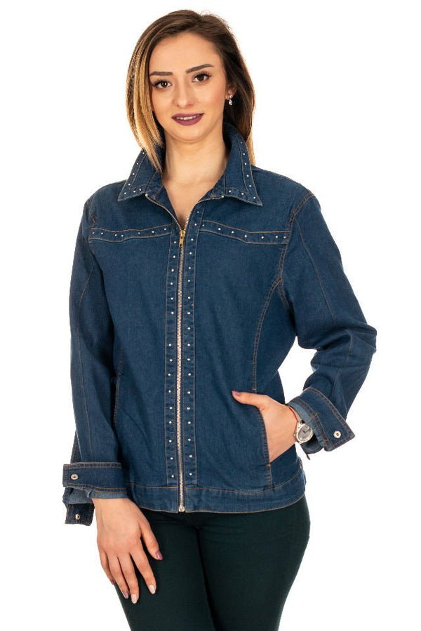 Jacheta denim casual, Marime L