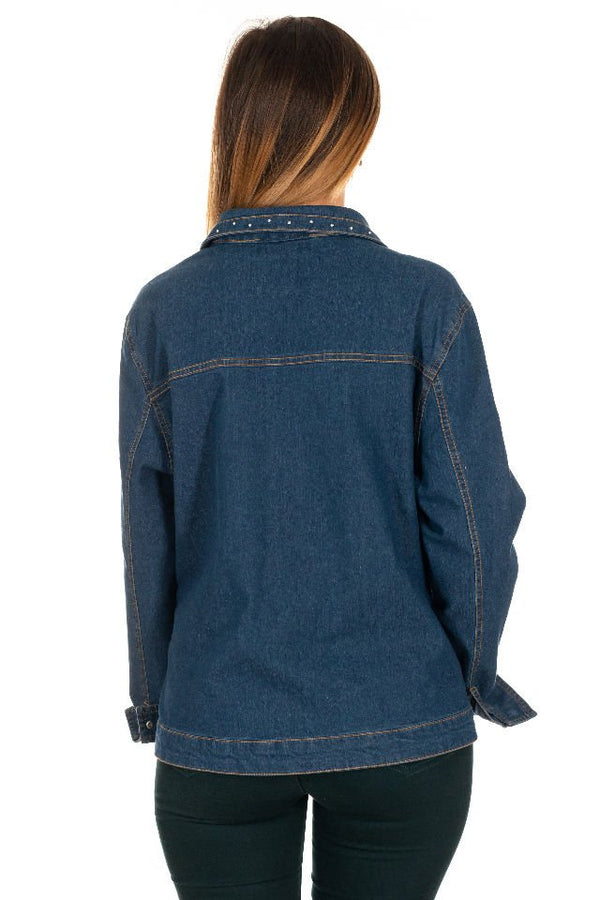 Jacheta denim casual, Marime L